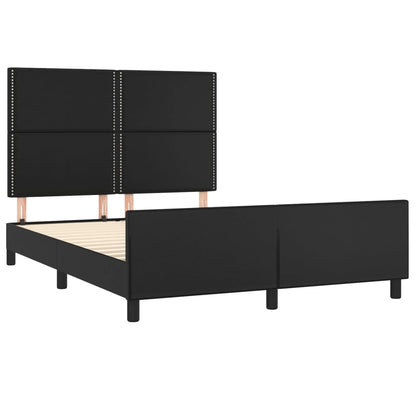 Bedframe met hoofdbord kunstleer zwart 140x200 cm 140 x 200 cm Zwart