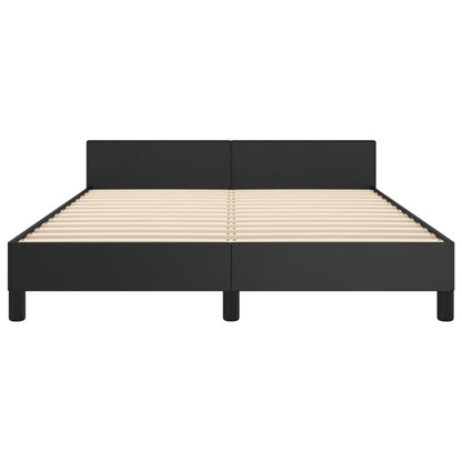 Bedframe met hoofdbord kunstleer zwart 140x200 cm 140 x 200 cm Zwart