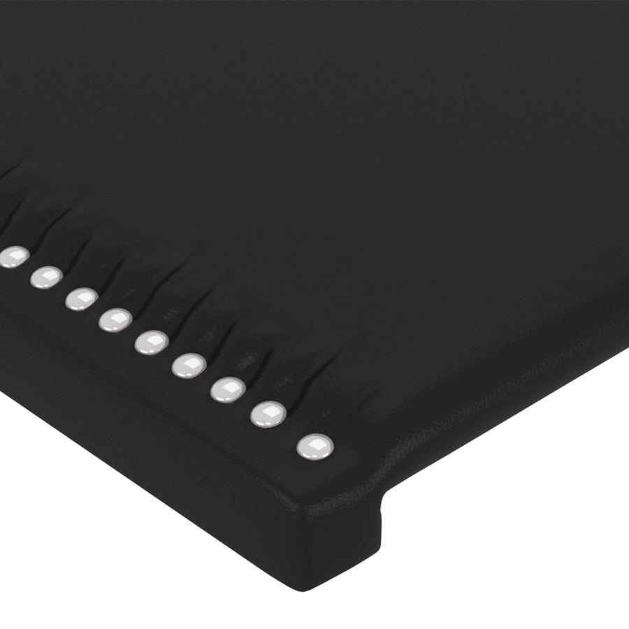 Bedframe met hoofdbord kunstleer zwart 140x200 cm 140 x 200 cm Zwart