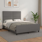 Faux Leather Grey Bed Frame with Headboard 140x200 cm