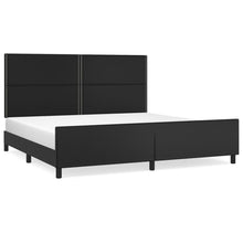 Bedframe Met Hoofdeinde Kunstleer Zwart 200 x 200 cm Effen met spijkers