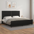 Bed frame with headboard faux leather black 200x200 cm