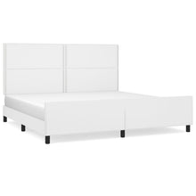 Bedframe Met Hoofdbord Kunstleer Wit 200 x 200 cm Effen met spijkers