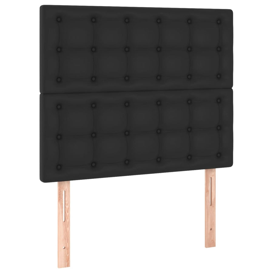Bedframe Met Hoofdbord Kunstleer Zwart 80 x 200 cm Knopen