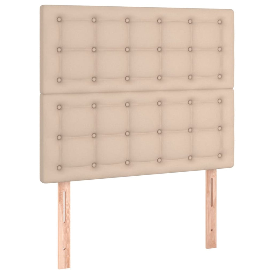 Bedframe met hoofdbord kunstleer cappucinnokleurig 80x200 cm