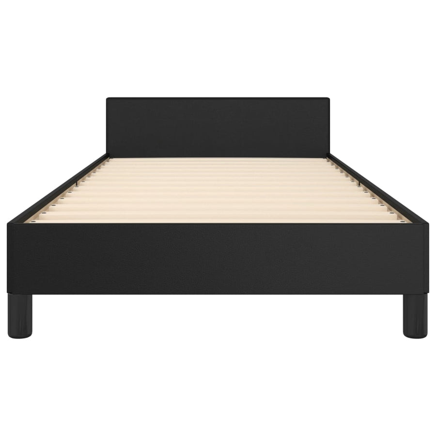 Bedframe Met Hoofdbord Kunstleer Zwart 90 x 190 cm Knopen