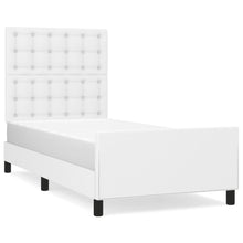 Bedframe Met Hoofdbord Kunstleer Wit 90 x 190 cm Knopen