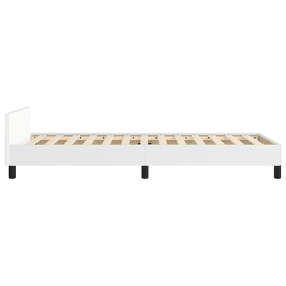 Bedframe Met Hoofdbord Kunstleer Wit 90 x 190 cm Knopen