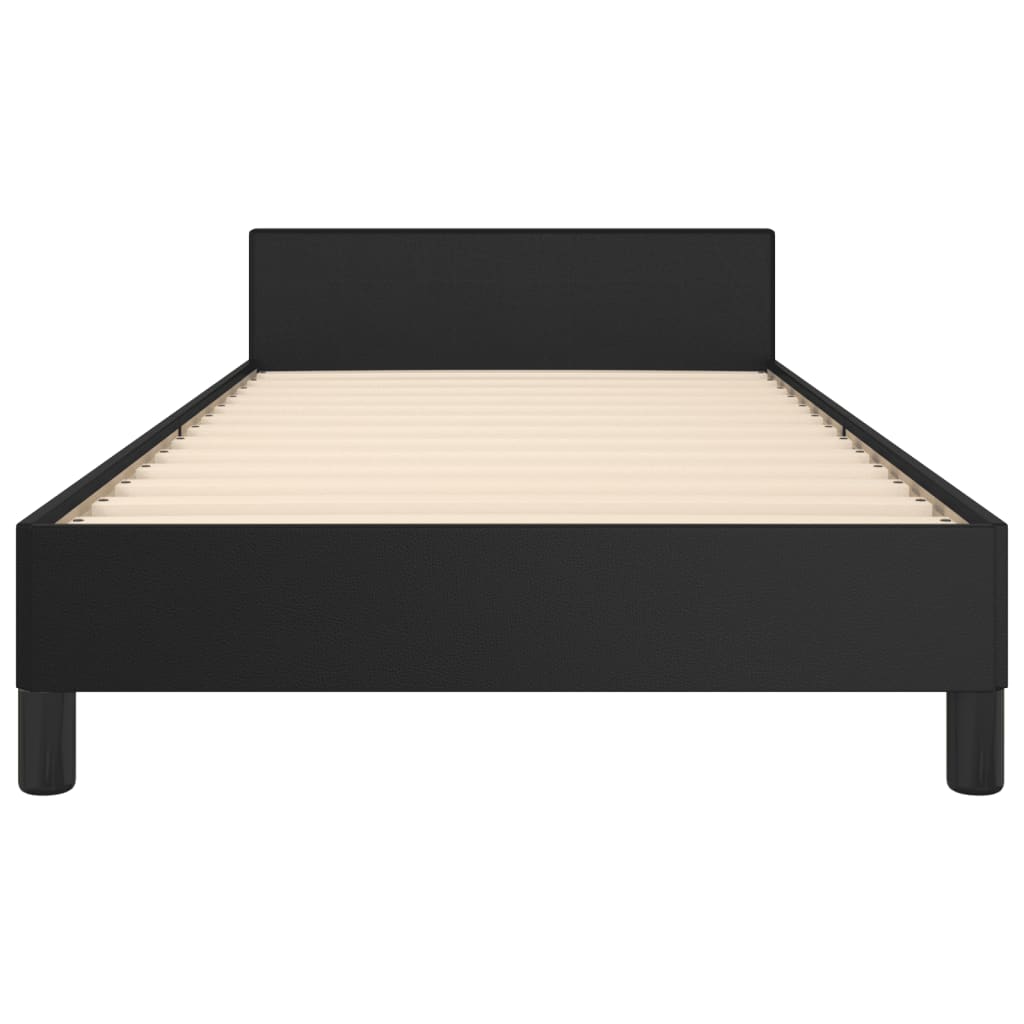 Bedframe Met Hoofdbord Kunstleer Zwart 90 x 200 cm Knopen