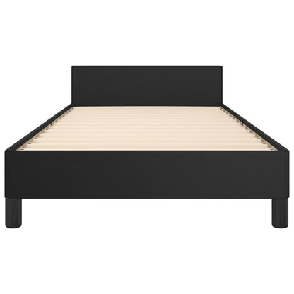 Bedframe Met Hoofdbord Kunstleer Zwart 90 x 200 cm Knopen