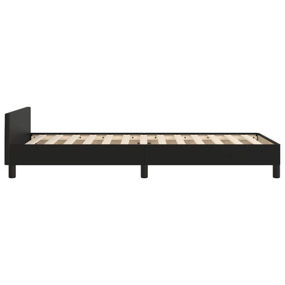 Bedframe Met Hoofdbord Kunstleer Zwart 90 x 200 cm Knopen
