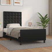 Bedframe 100x200 cm kunstleer zwart met hoofdbord