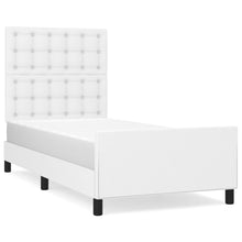 Bedframe Met Hoofdbord Kunstleer Wit 100 x 200 cm Knopen