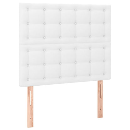Bedframe Met Hoofdbord Kunstleer Wit 100 x 200 cm Knopen
