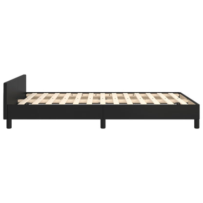 Bedframe Met Hoofdbord Kunstleer Zwart 120 x 200 cm Knopen