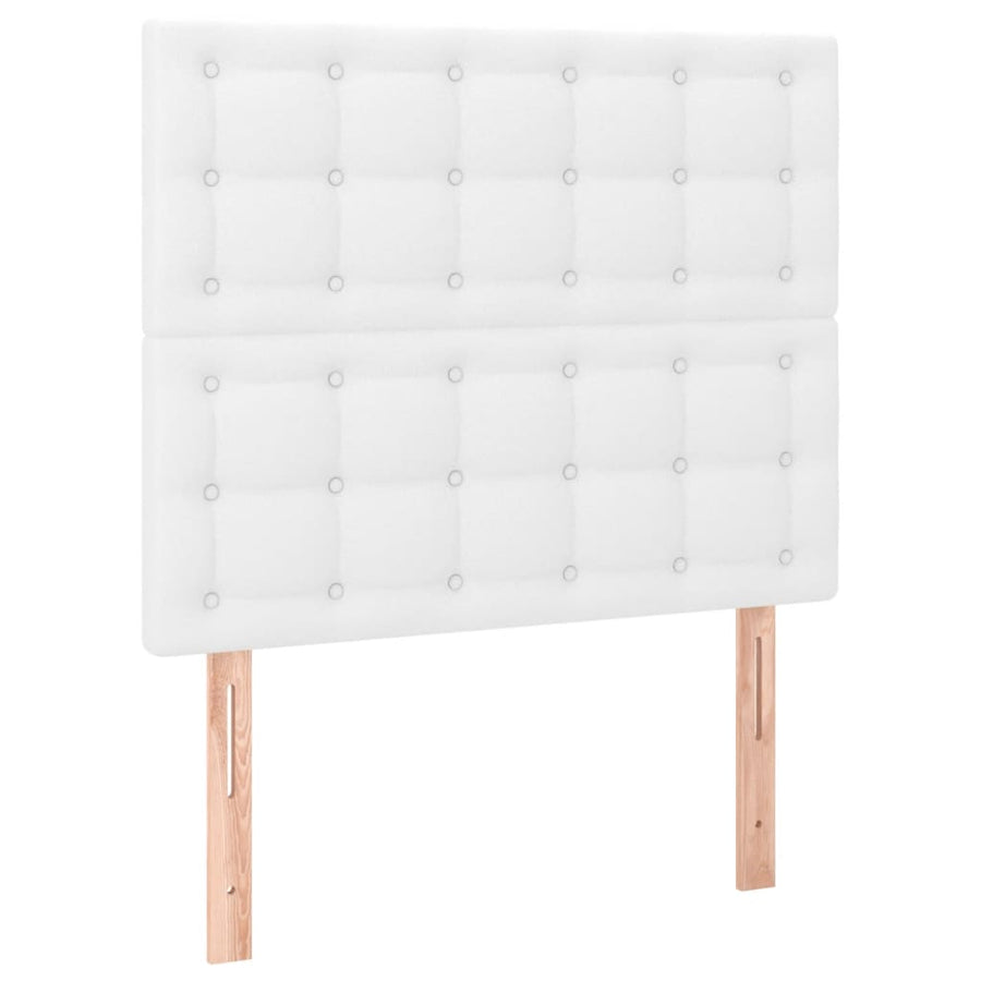 Bedframe Met Hoofdbord Kunstleer Wit 120 x 200 cm Knopen