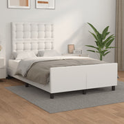 Bedframe 120x200 cm kunstleer wit met hoofdbord