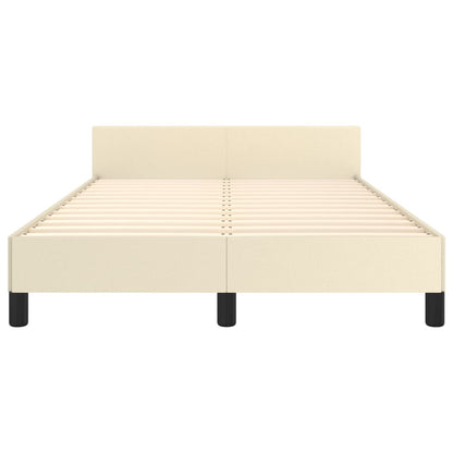 Bedframe Met Hoofdbord Kunstleer Kleurig 120 x 200 cm Crème