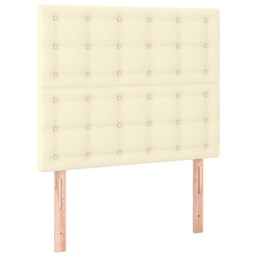 Bedframe Met Hoofdbord Kunstleer Kleurig 120 x 200 cm Crème