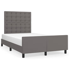 Bedframe Met Hoofdbord Kunstleer Grijs 120 x 200 cm Knopen