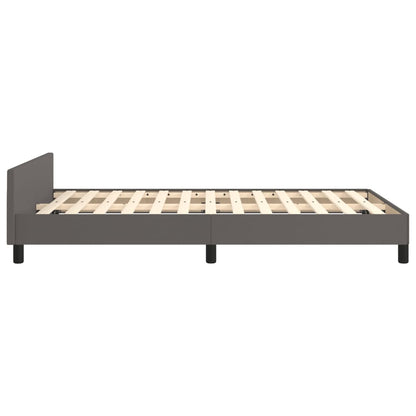 Bedframe Met Hoofdbord Kunstleer Grijs 120 x 200 cm Knopen