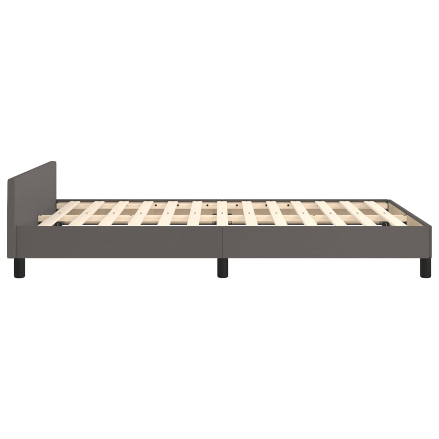 Bedframe Met Hoofdbord Kunstleer Grijs 120 x 200 cm Knopen