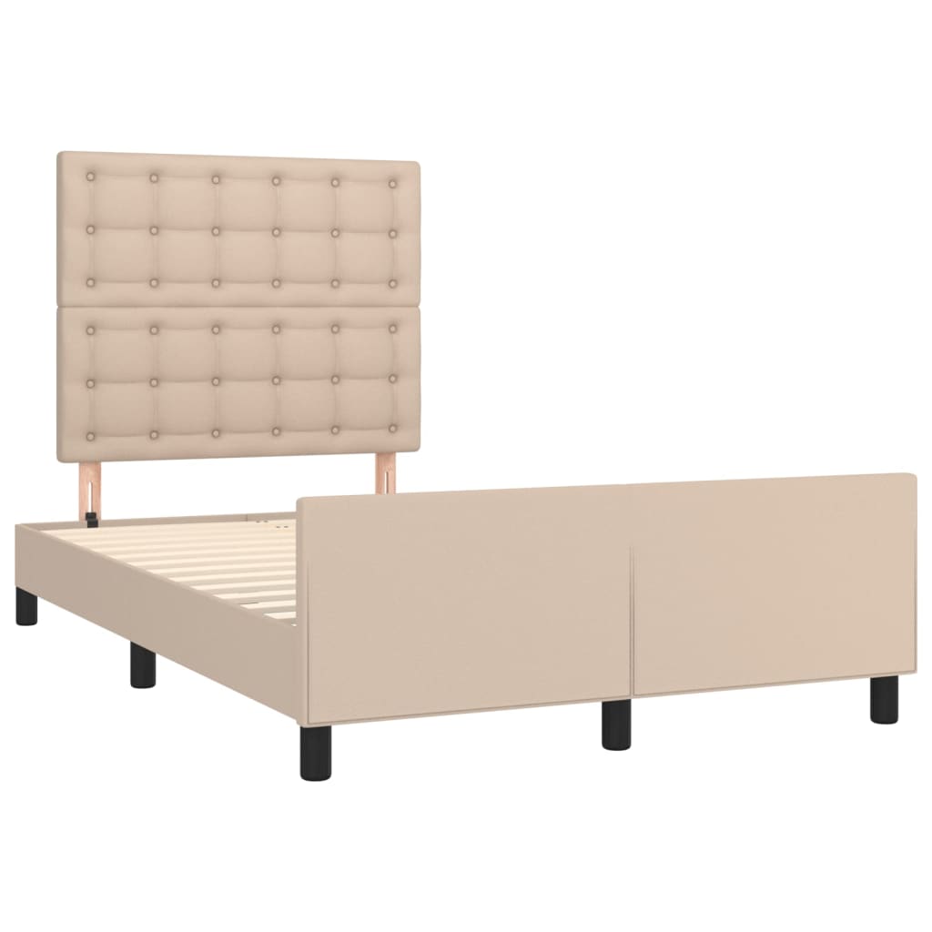 Bedframe met hoofdbord kunstleer cappuccinokleurig 120x200 cm