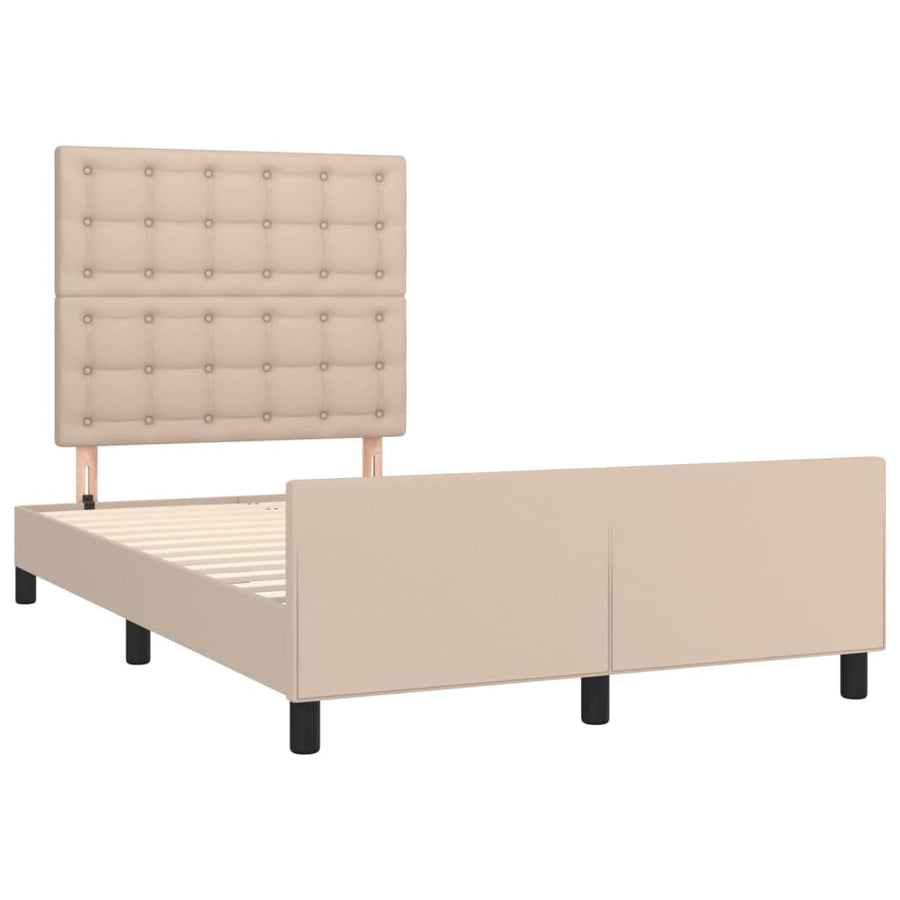 Bedframe met hoofdbord kunstleer cappuccinokleurig 120x200 cm