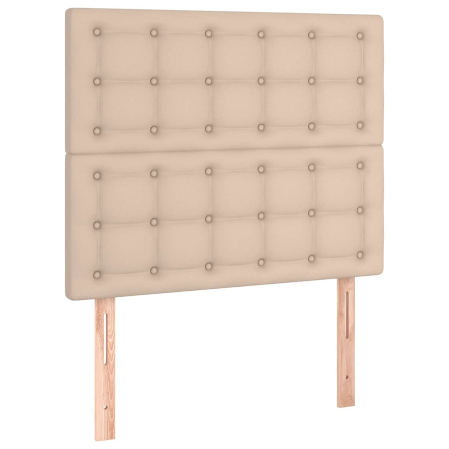 Bedframe met hoofdbord kunstleer cappuccinokleurig 120x200 cm