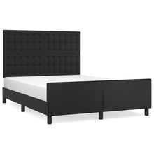 Bedframe Met Hoofdeind Kunstleer Zwart 140 x 190 cm Knopen