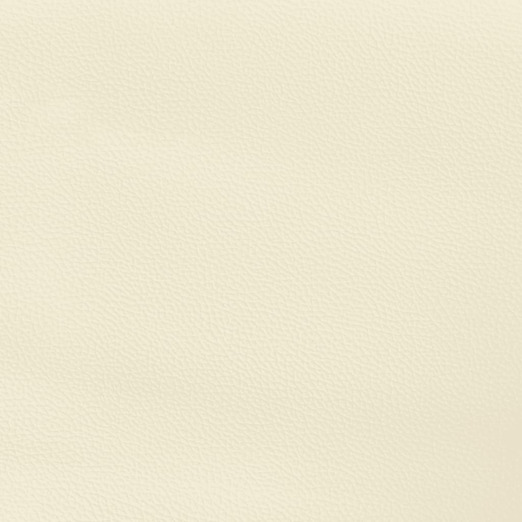 Bedframe Met Hoofdbord Kunstleer Crèmekleurig 140X190 Cm 140 x 190 cm Knopen