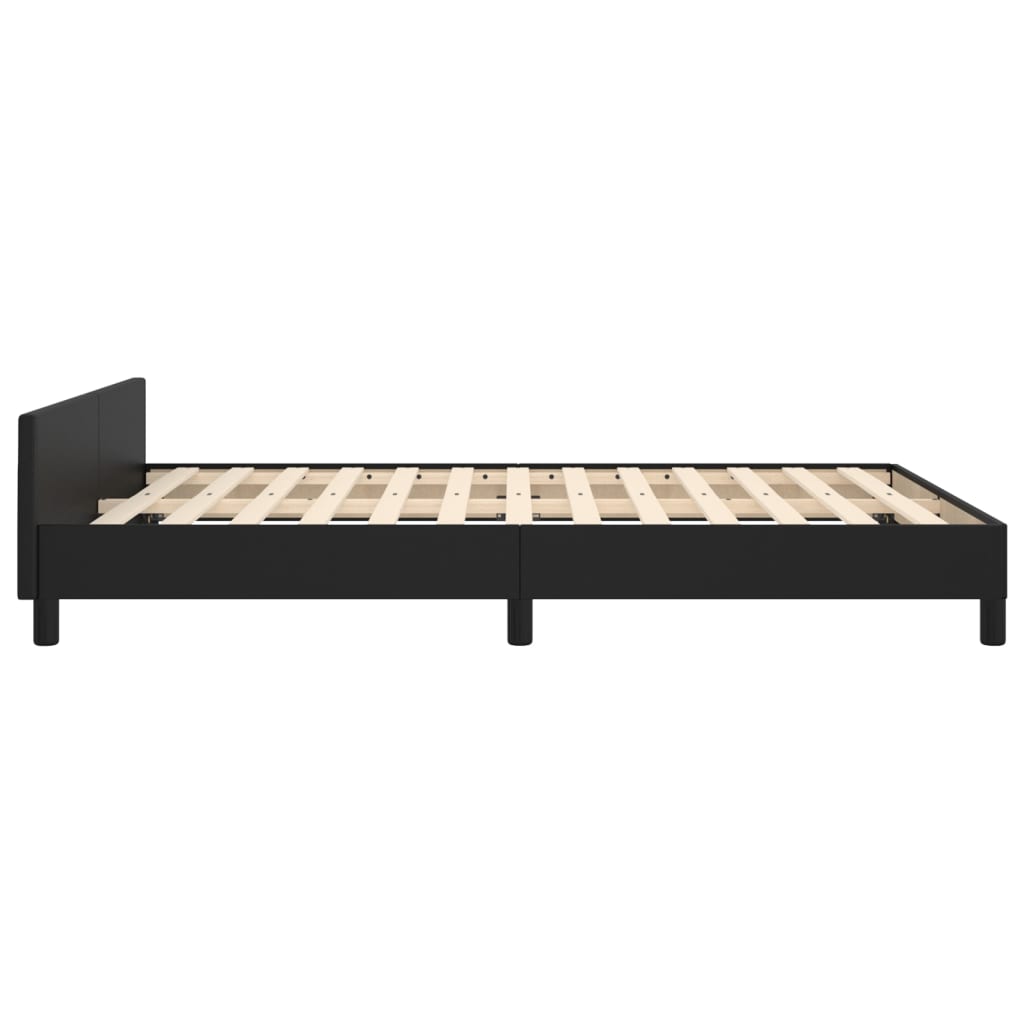 Bedframe Met Hoofdbord Kunstleer Zwart 140 x 200 cm Knopen
