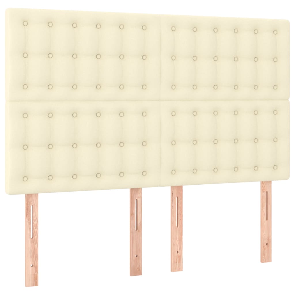 Bedframe met hoofdbord kunstleer crèmekleurig 140x200 cm