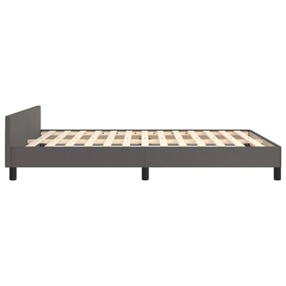 Bedframe Met Hoofdbord Kunstleer Grijs 140 x 200 cm Knopen