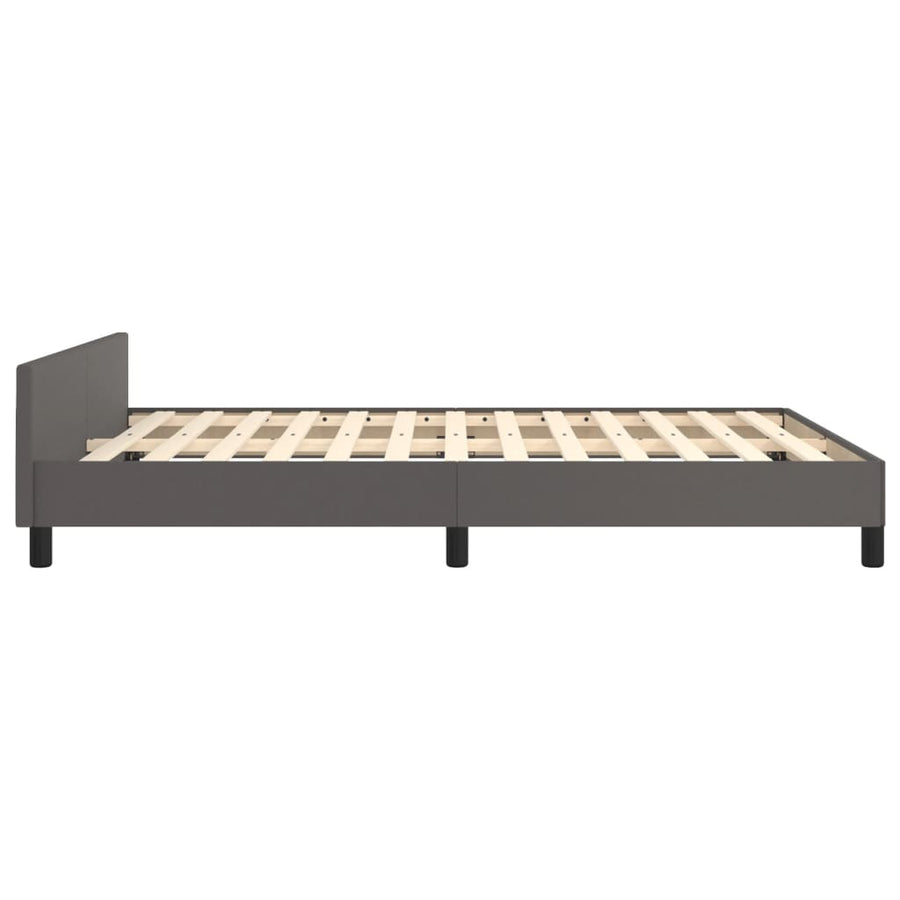 Bedframe Met Hoofdbord Kunstleer Grijs 140 x 200 cm Knopen