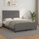 Faux Leather Grey Bed Frame with Headboard 140x200 cm