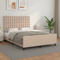 Bedframe met hoofdbord kunstleer cappuccinokleurig 140x200 cm