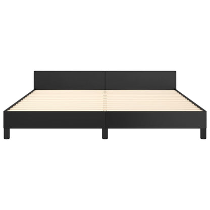 Bedframe Met Hoofdbord Kunstleer Zwart 160 x 200 cm Knopen
