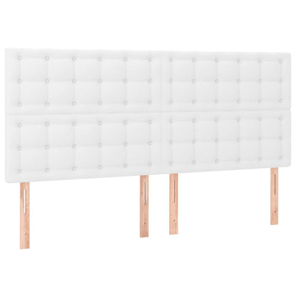 Bedframe Met Hoofdbord Kunstleer Wit 160 x 200 cm Knopen