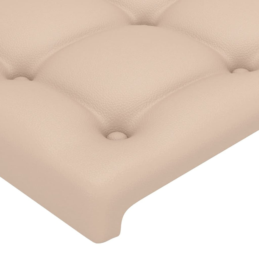 Bedframe Met Hoofdbord Kunstleer Kleurig Cappuccino 160 x 200 cm Knopen