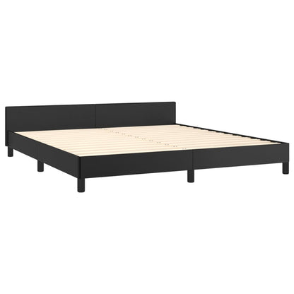 Bedframe Met Hoofdbord Kunstleer Zwart 180 x 200 cm Knopen
