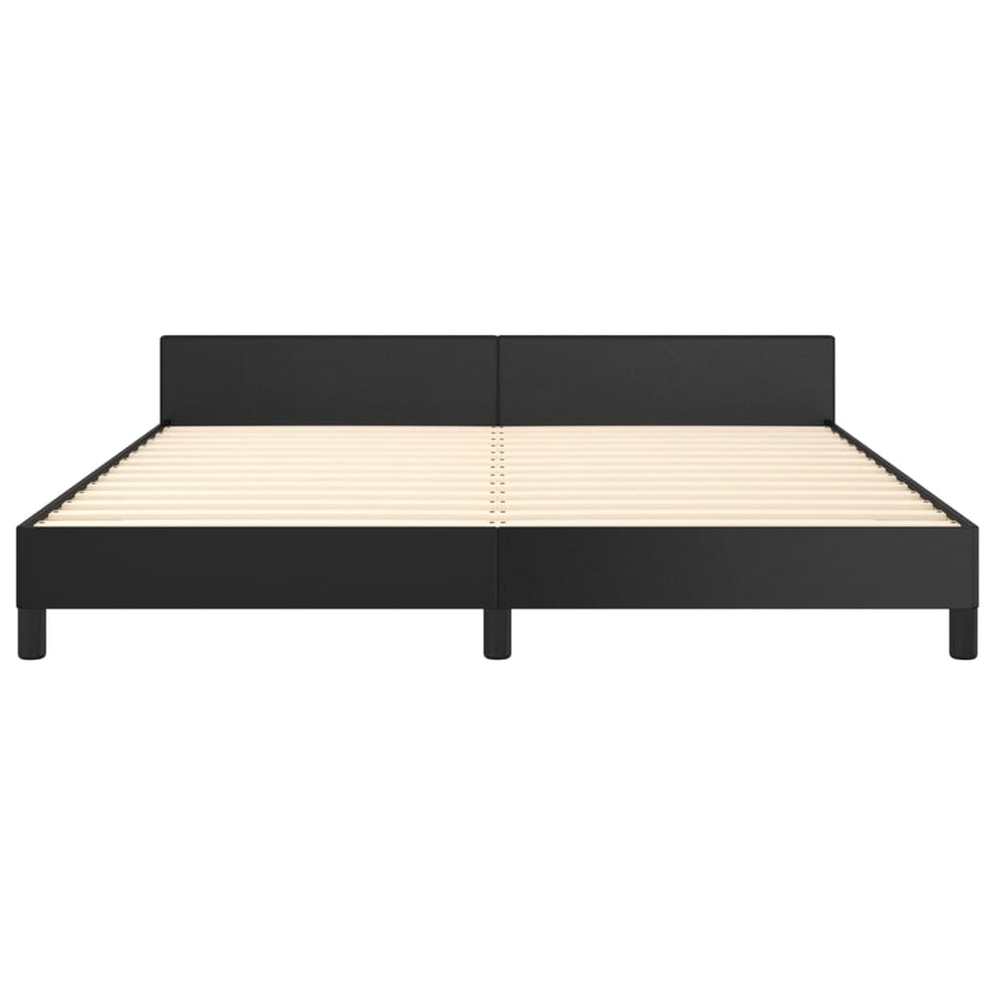 Bedframe Met Hoofdbord Kunstleer Zwart 180 x 200 cm Knopen