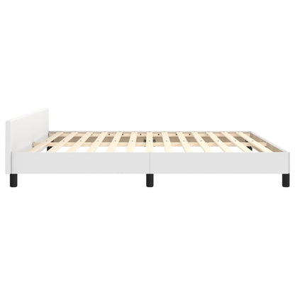 Bedframe Met Hoofdbord Kunstleer Wit 180 x 200 cm Knopen