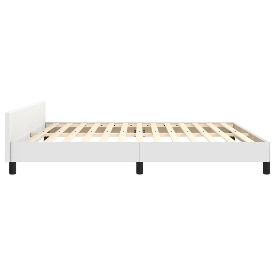 Bedframe Met Hoofdbord Kunstleer Wit 180 x 200 cm Knopen