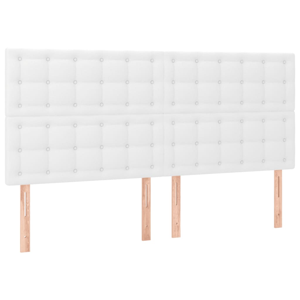 Bedframe Met Hoofdbord Kunstleer Wit 180 x 200 cm Knopen