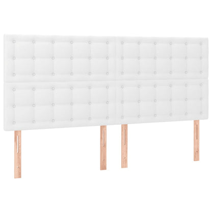Bedframe Met Hoofdbord Kunstleer Wit 180 x 200 cm Knopen