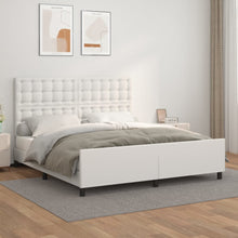 Bedframe Met Hoofdbord Kunstleer Wit 180 x 200 cm Knopen