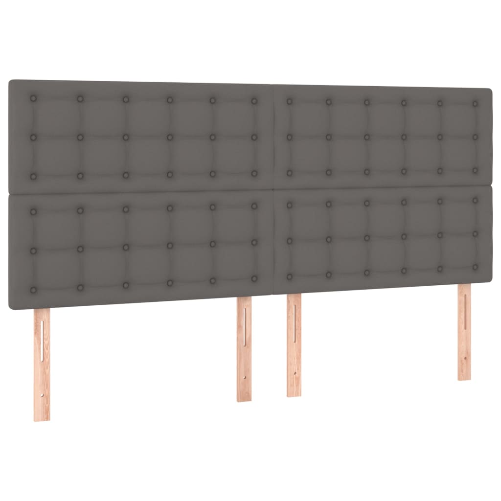 Bedframe Met Hoofdbord Kunstleer Grijs 180 x 200 cm Knopen