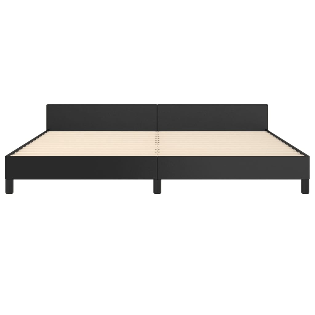Bedframe Met Hoofdeinde Kunstleer Zwart 200 x 200 cm Knopen