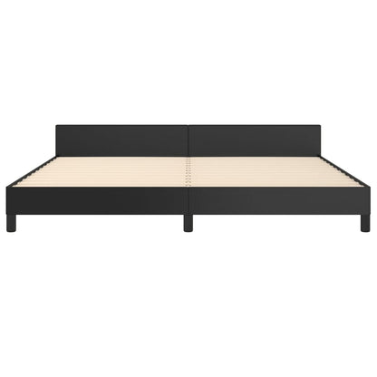 Bedframe Met Hoofdeinde Kunstleer Zwart 200 x 200 cm Knopen